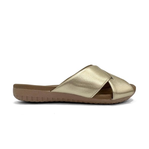 Detalhe - Tamanco Usaflex De Couro R1853 Prata Velha