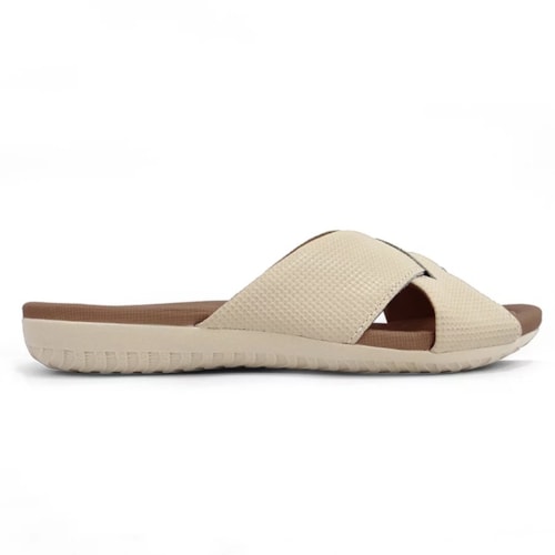 Detalhe - Tamanco Usaflex De Couro R1853 Vanilla