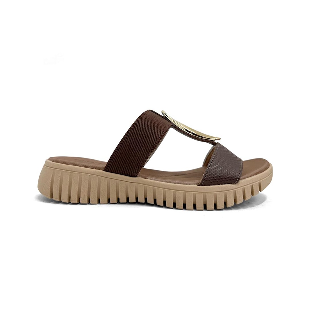 Tamanco Usaflex Feminino Conforto De Couro Ud11003 Pinhao