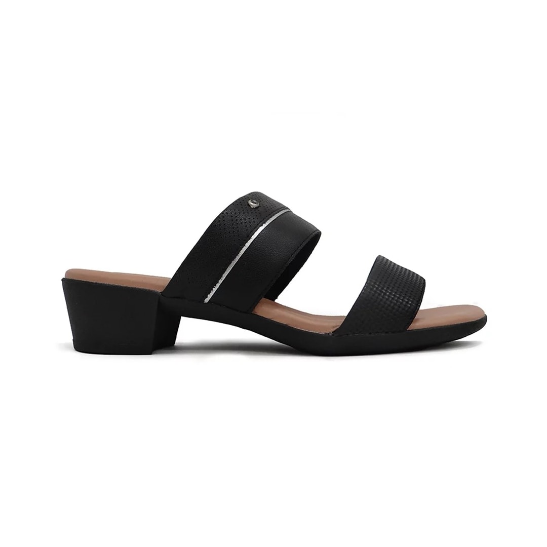 Tamanco Usaflex Salto Bloco Baixo Mm0804 Preto/Preto