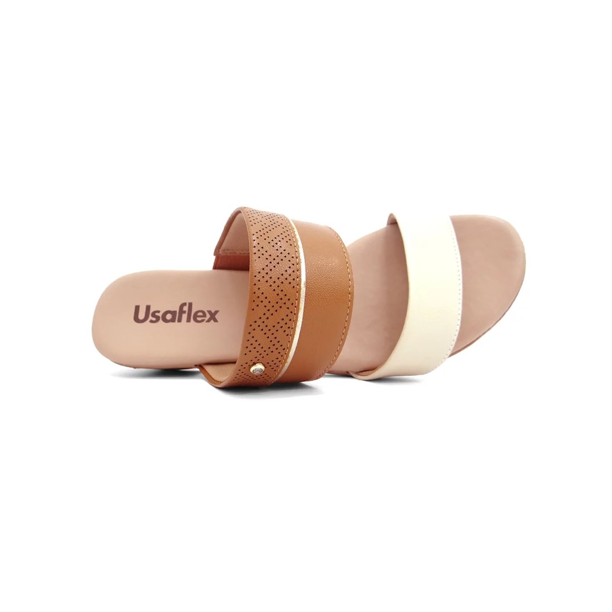 Tamanco Usaflex Salto Bloco Baixo Mm0804 Tan/Camel Tamanco Usaflex Salto Bloco Baixo Mm0804 Tan/Camel