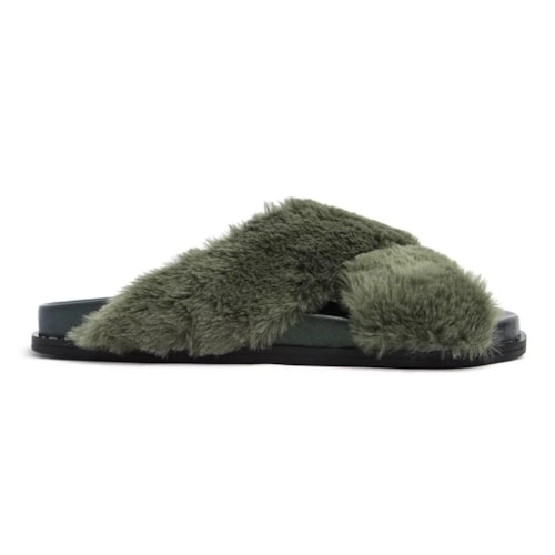 Detalhe - Tamanco Valentina Rasteira Birken 490046 Musgo