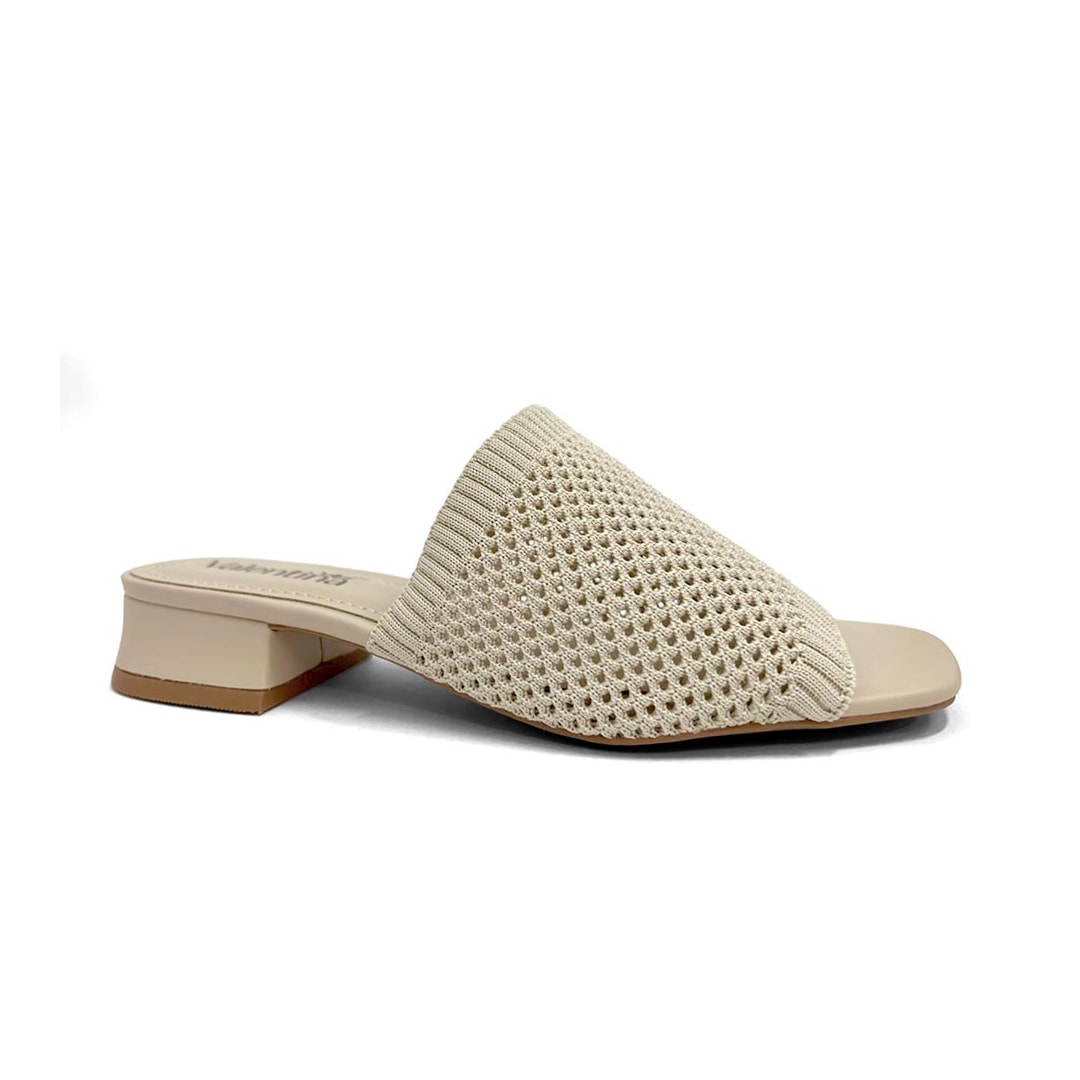 Tamanco Valentina Salto Baixo 455058 Cream Tamanco Valentina Salto Baixo 455058 Cream