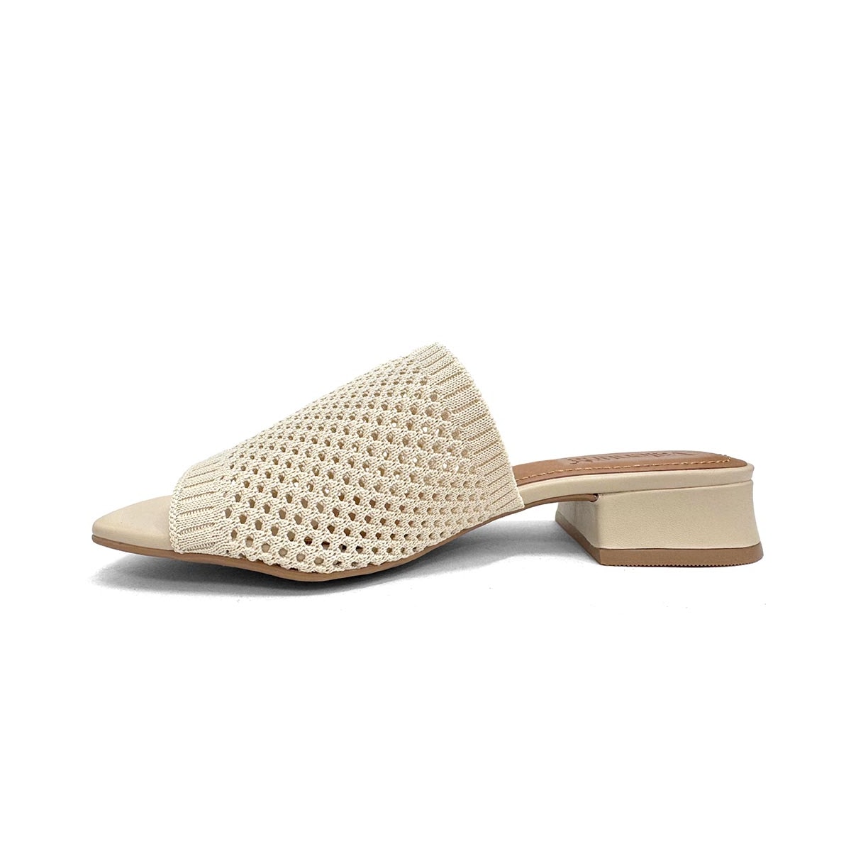 Tamanco Valentina Salto Baixo 455058 Cream Tamanco Valentina Salto Baixo 455058 Cream