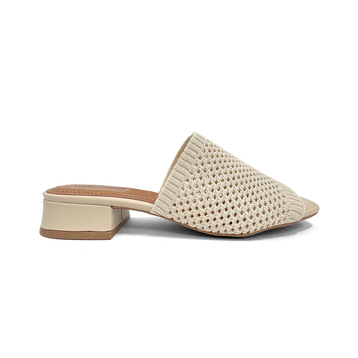 Tamanco Valentina Salto Baixo 455058 Cream Tamanco Valentina Salto Baixo 455058 Cream