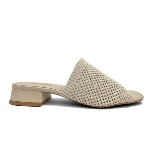 Detalhe - Tamanco Valentina Salto Baixo 455058 Cream