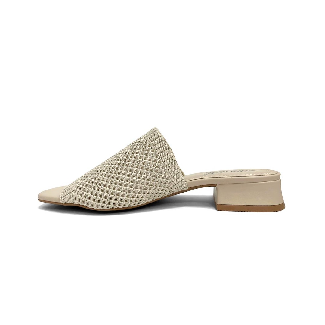 Tamanco Valentina Salto Baixo 455058 Cream