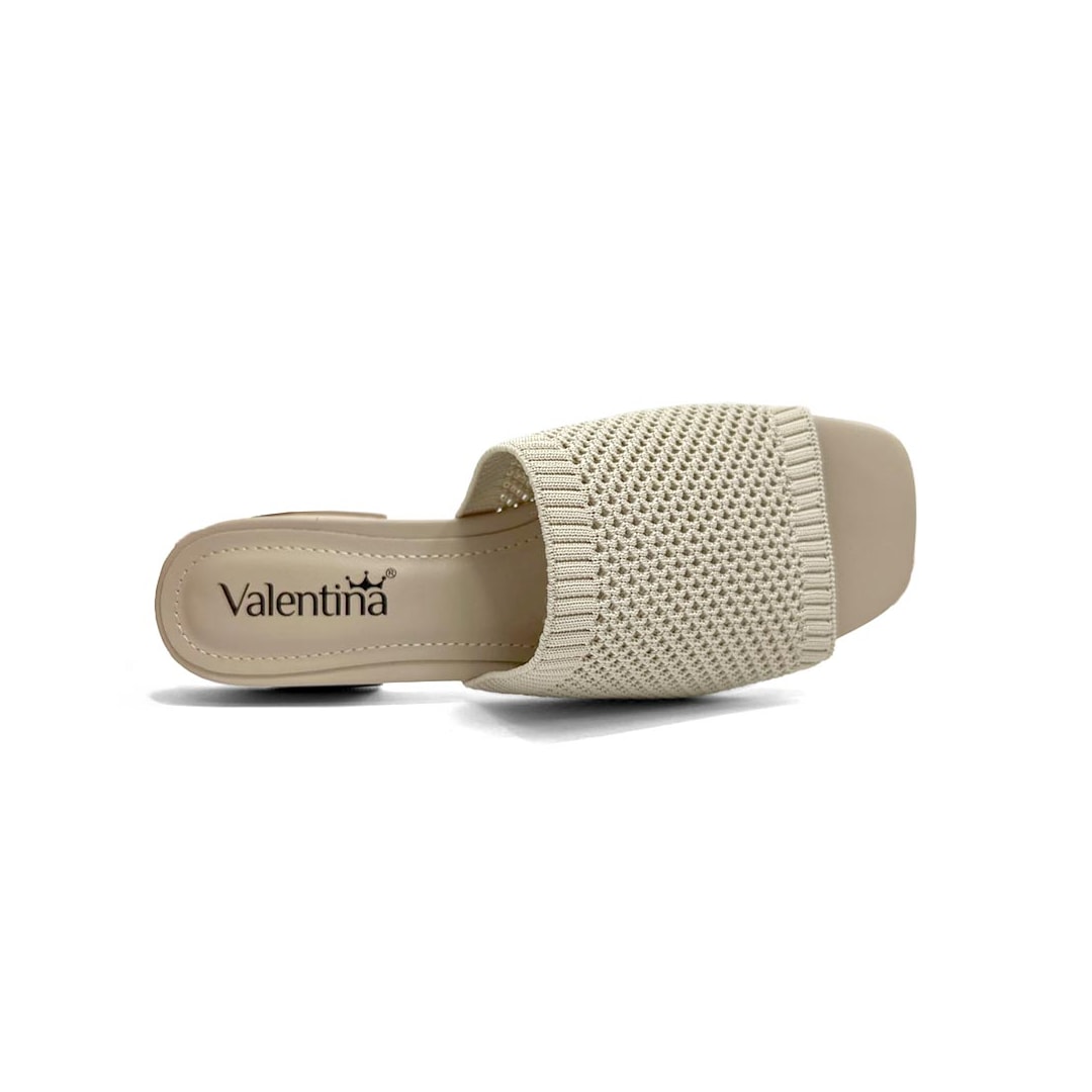 Tamanco Valentina Salto Baixo 455058 Cream