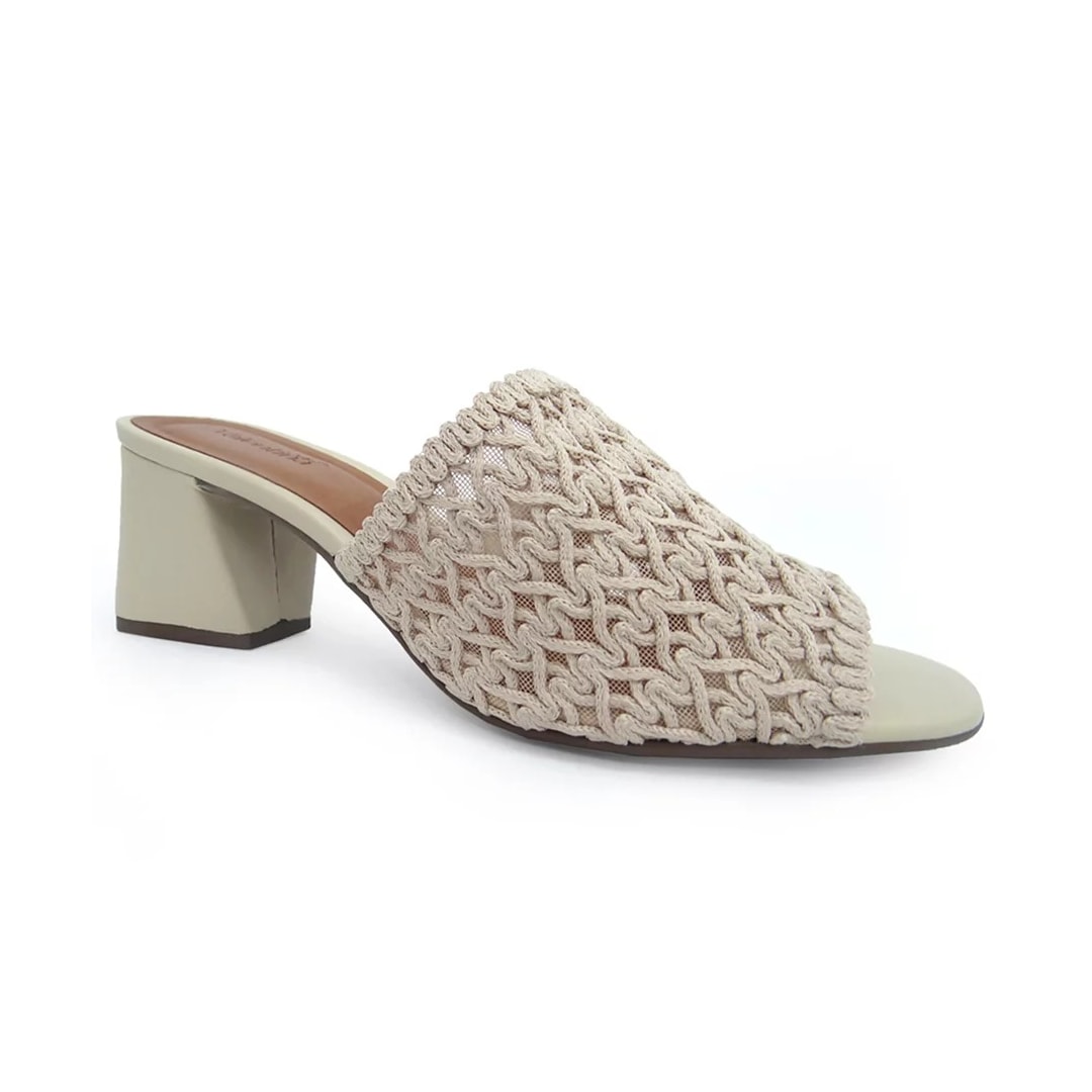 Tamanco Valentina Salto Grosso Medio 457004 Cream Tamanco Valentina Salto Grosso Medio 457004 Cream