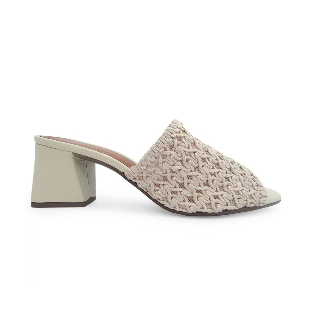 Tamanco Valentina Salto Grosso Medio 457004 Cream