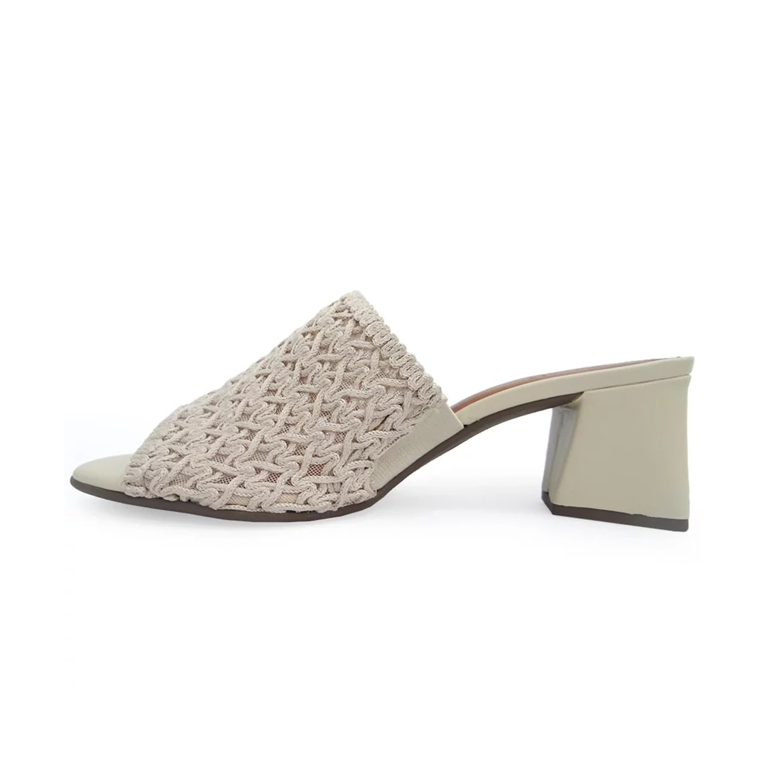 Tamanco Valentina Salto Grosso Medio 457004 Cream Tamanco Valentina Salto Grosso Medio 457004 Cream