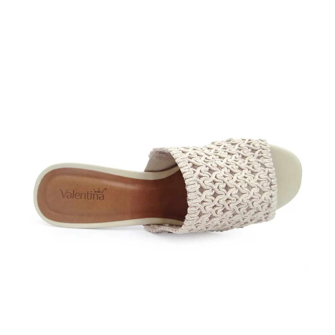 Tamanco Valentina Salto Grosso Medio 457004 Cream