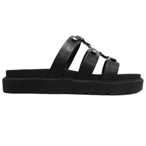 Detalhe - Tamanco Via Marte Birken 176-003-01 Preto