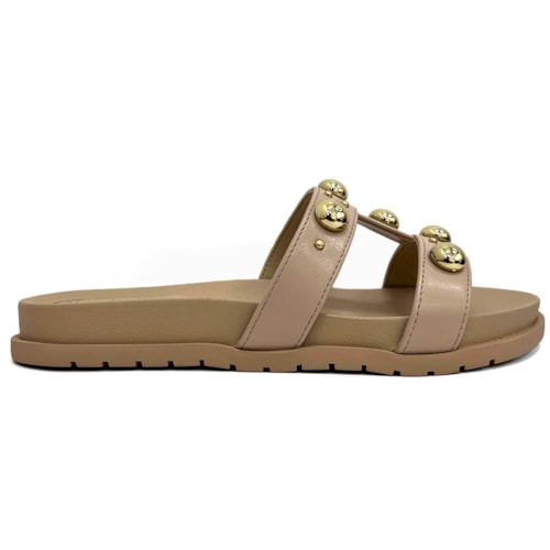 Tamanco Via Marte Birken Flatform 174-005-01 Creme