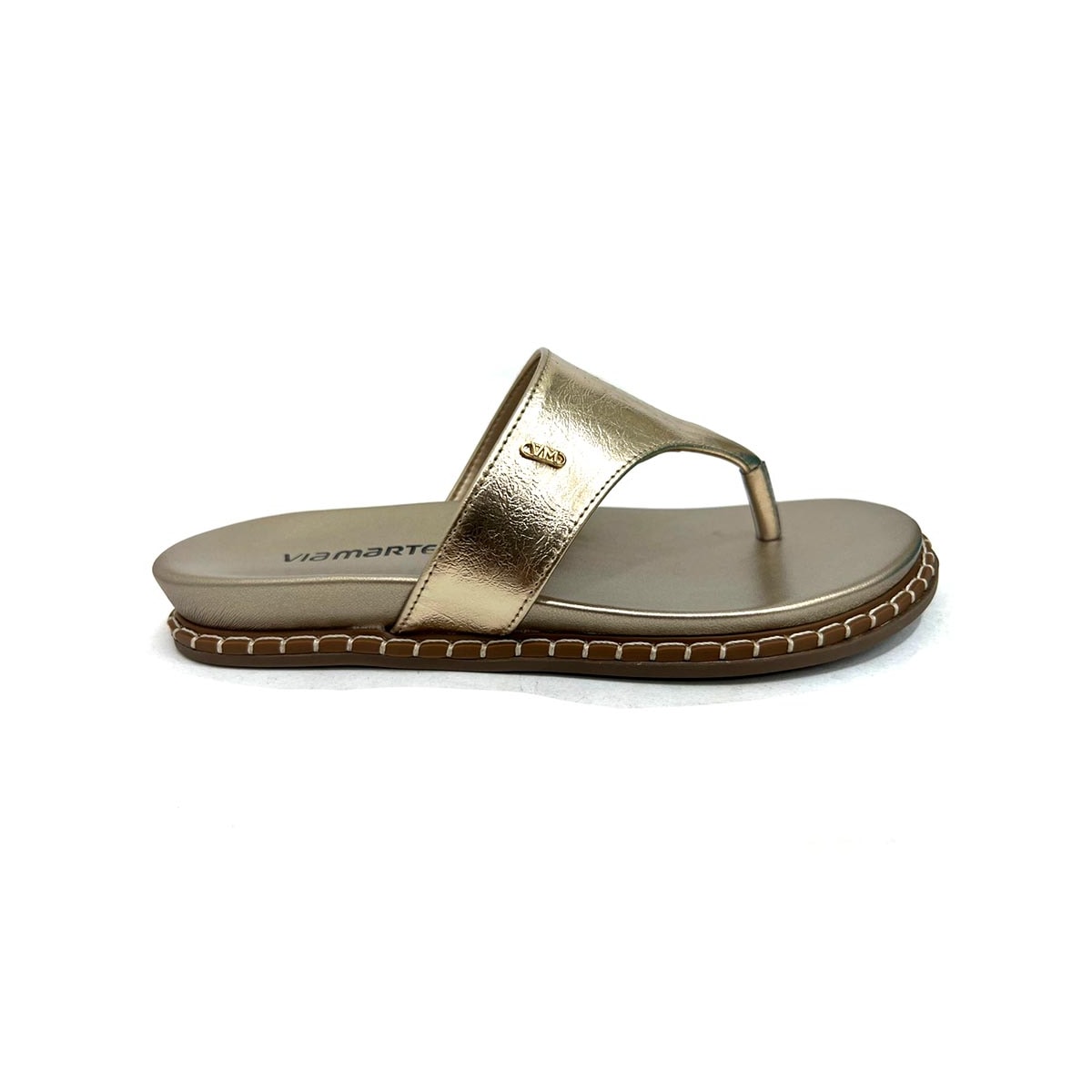 Tamanco Via Marte Birken Flatform 178-005-01 Dourado Tamanco Via Marte Birken Flatform 178-005-01 Dourado