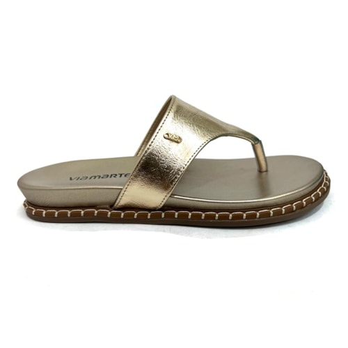 Detalhe - Tamanco Via Marte Birken Flatform 178-005-01 Dourado