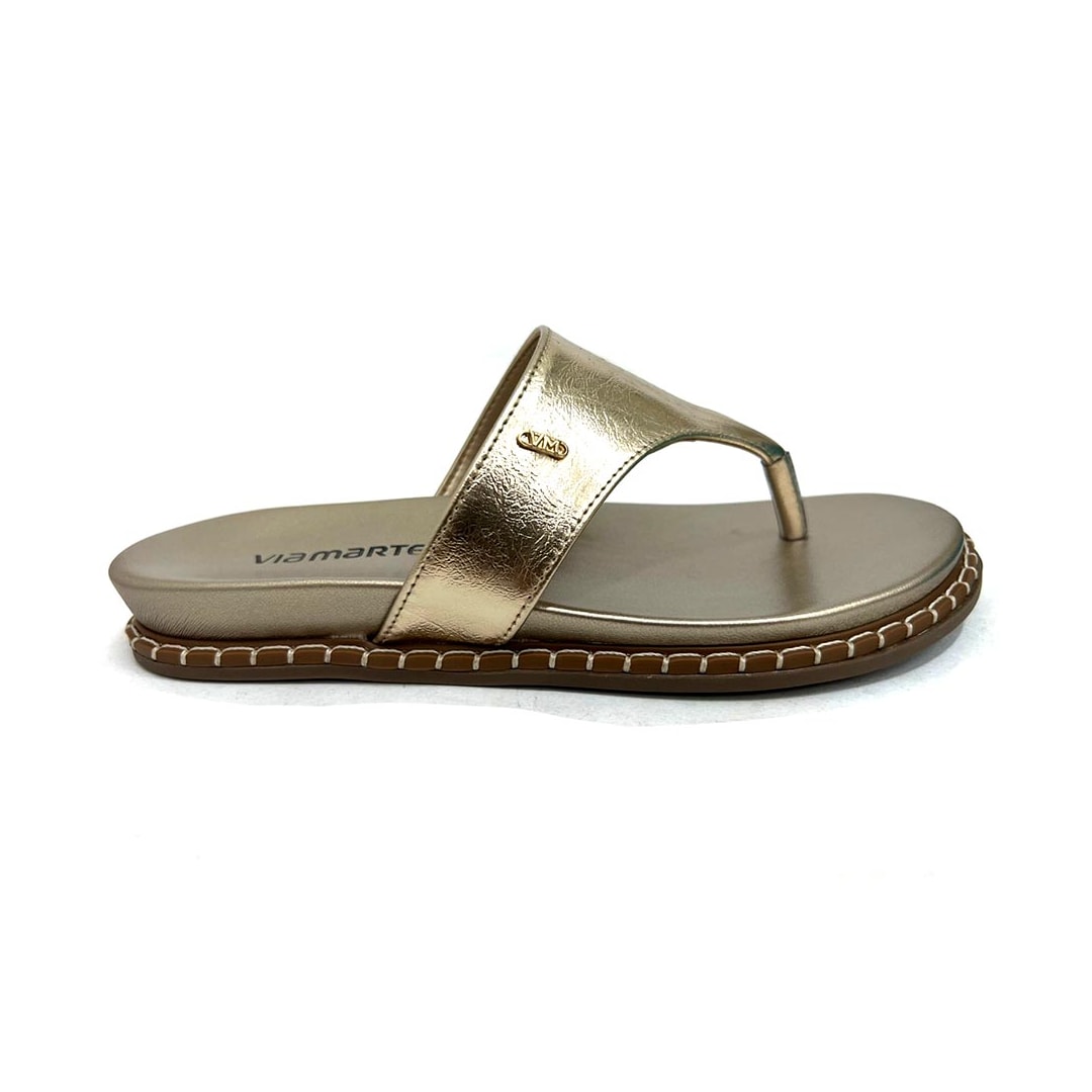 Tamanco Via Marte Birken Flatform 178-005-01 Dourado Tamanco Via Marte Birken Flatform 178-005-01 Dourado