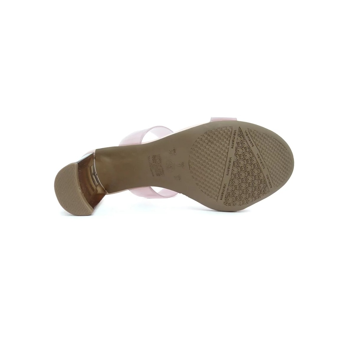 Tamanco Via Marte Feminino Salto 21-15006 Crema/Crema