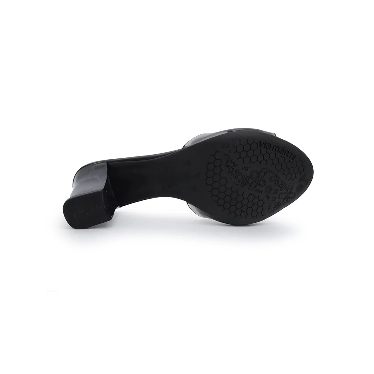 Tamanco Via Marte  Feminino Salto 21-17402 Fume/Preto