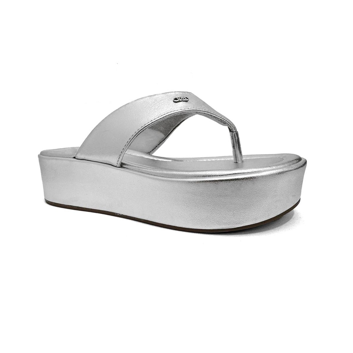 Tamanco Via Marte Flat Plataforma De Dedo 179-006-01 Prata Tamanco Via Marte Flat Plataforma De Dedo 179-006-01 Prata