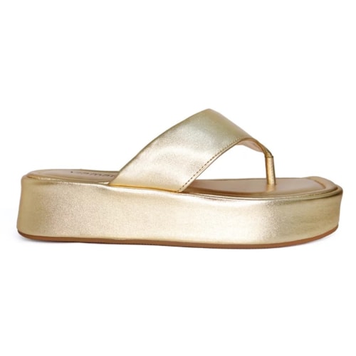 Tamanco Via Marte Flatform 23-18416 Gold