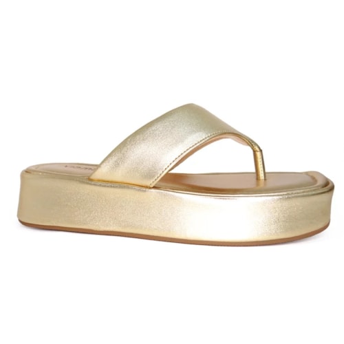 Tamanco Via Marte Flatform 23-18416 Gold