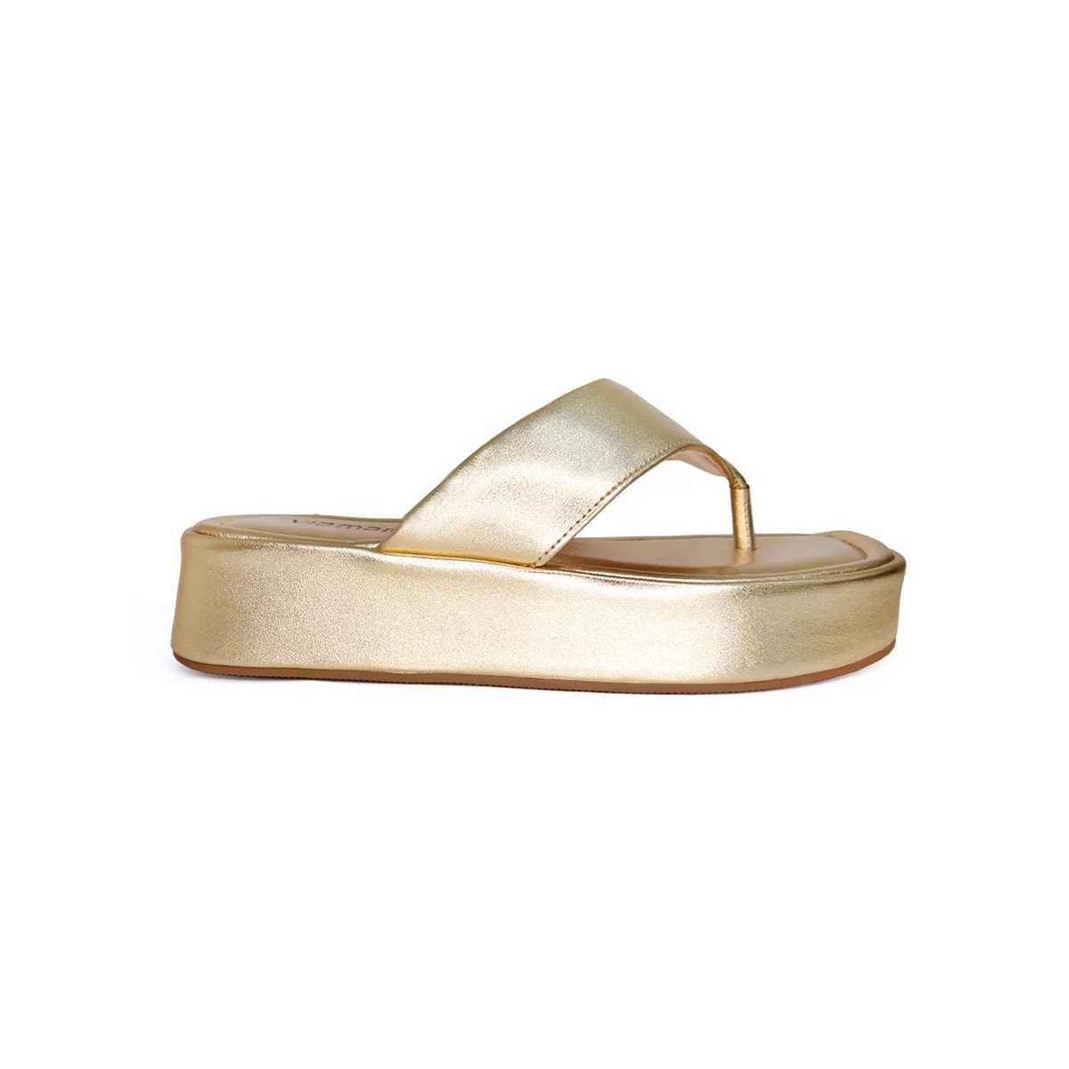 Tamanco Via Marte Flatform 23-18416 Gold Tamanco Via Marte Flatform 23-18416 Gold