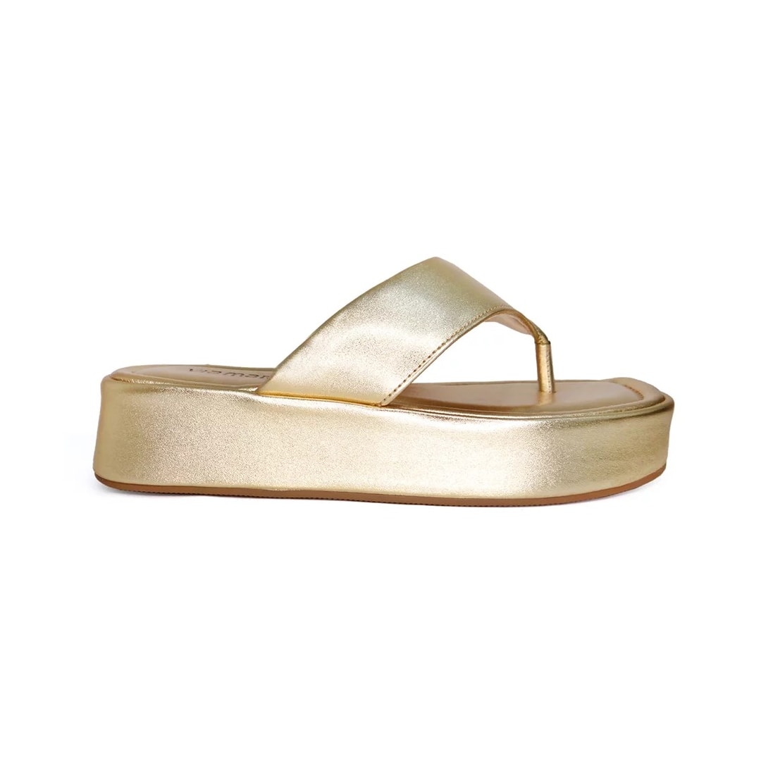 Tamanco Via Marte Flatform 23-18416 Gold
