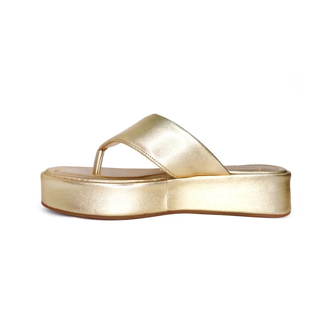 Tamanco Via Marte Flatform 23-18416 Gold Tamanco Via Marte Flatform 23-18416 Gold