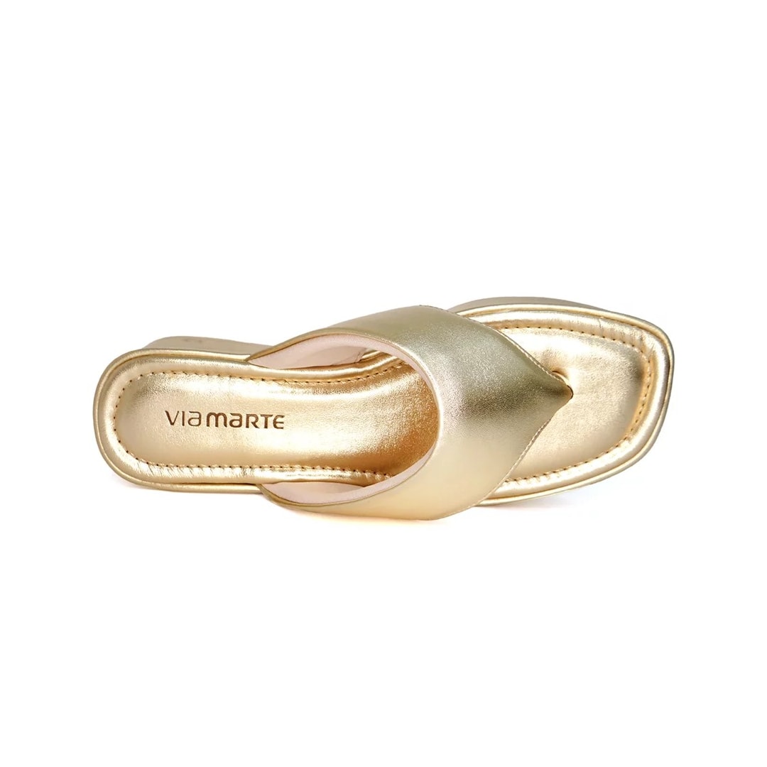 Tamanco Via Marte Flatform 23-18416 Gold