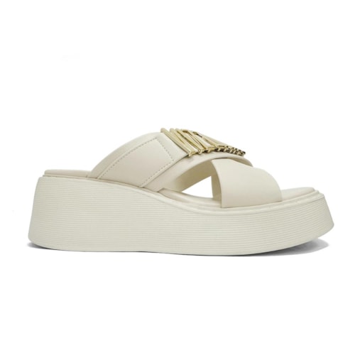 Detalhe - Tamanco Vizzano Birken Flatform 6525.111 Branco Off