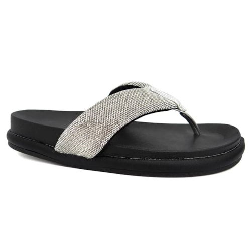 Tamanco Vizzano Papete Birken 6507.103 Preto/Prata/Cristal