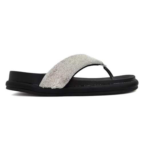 Detalhe - Tamanco Vizzano Papete Birken 6507.103 Preto/Prata/Cristal