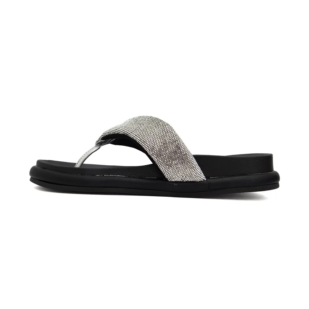 Tamanco Vizzano Papete Birken 6507.103 Preto/Prata/Cristal