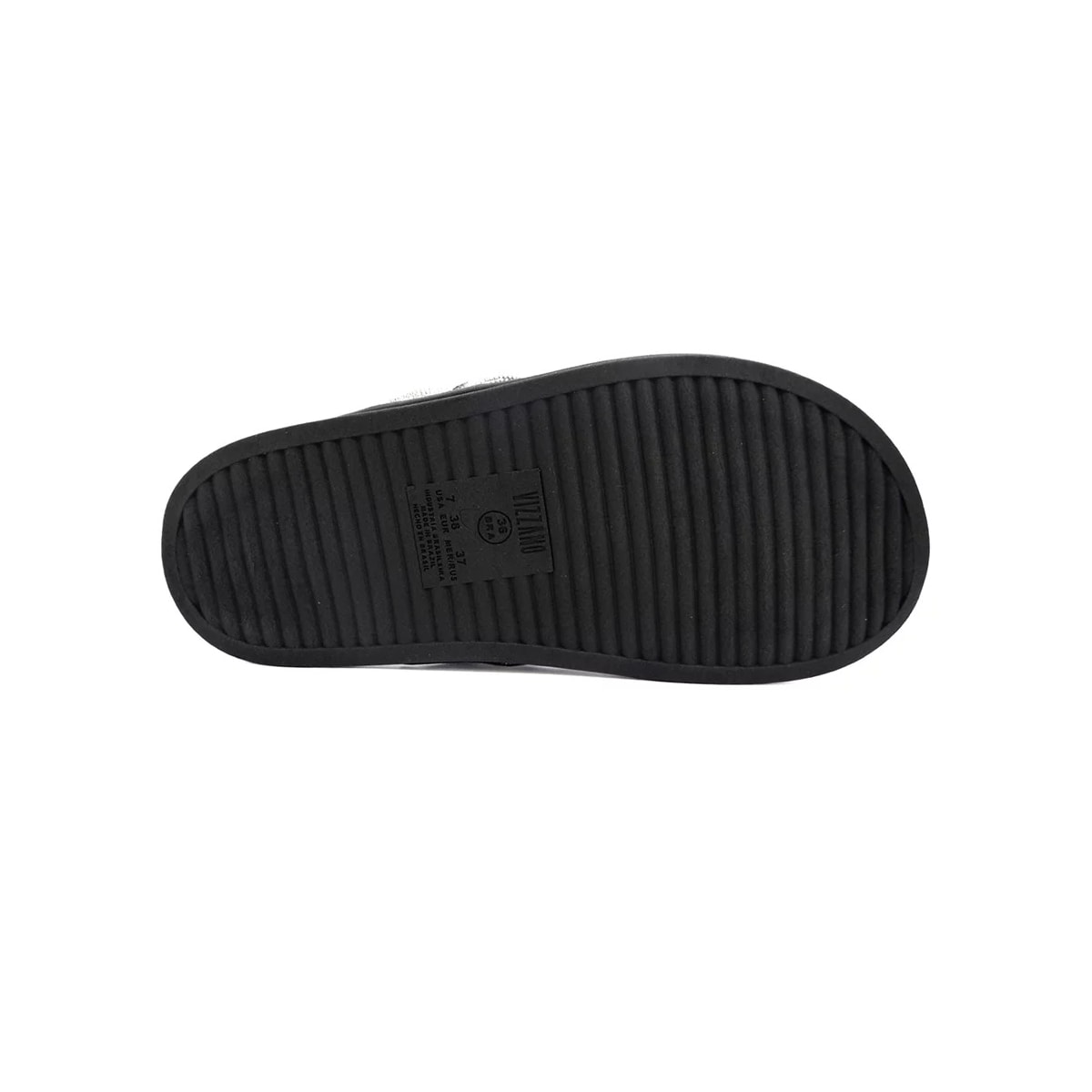 Tamanco Vizzano Papete Birken 6507.103 Preto/Prata/Cristal