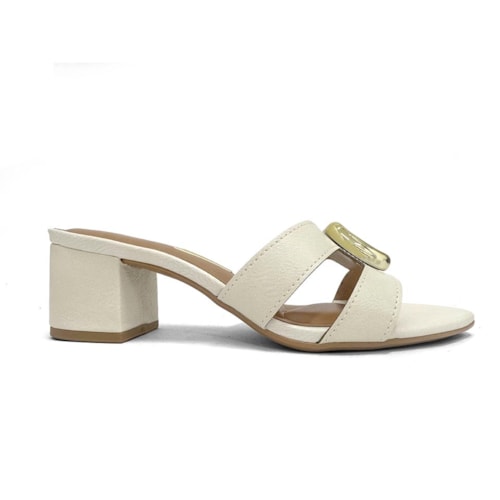 Detalhe - Tamanco Vizzano Salto Bloco 6291.1187 Branco Off