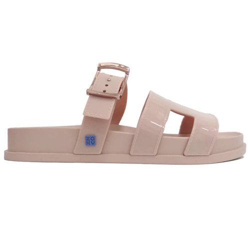 Detalhe - Tamanco Zaxy Grendene Connect Slide 19054 Nude Claro