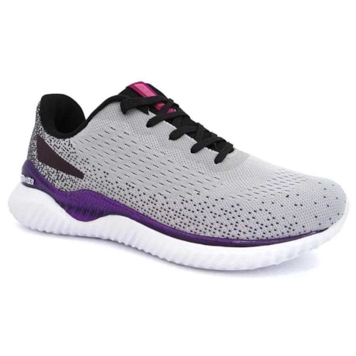 Tenis Actvitta Casual Conforto 4802.104 Cinza/Preto/Roxo