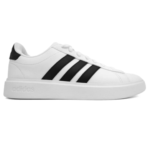 Detalhe - Tênis Adidas Feminino Grand Court 2.0 Gw9214 Branco/Preto