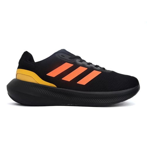 Detalhe - Tênis Adidas Masculino Runfalcon 3.0 Hp7545 Preto/Laranja
