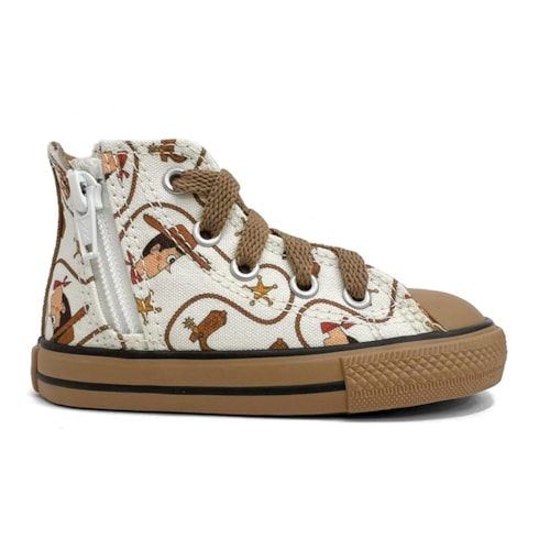 Detalhe - Tênis All Star Chuck Taylor Lona Ck1548 Toy Story Marfim