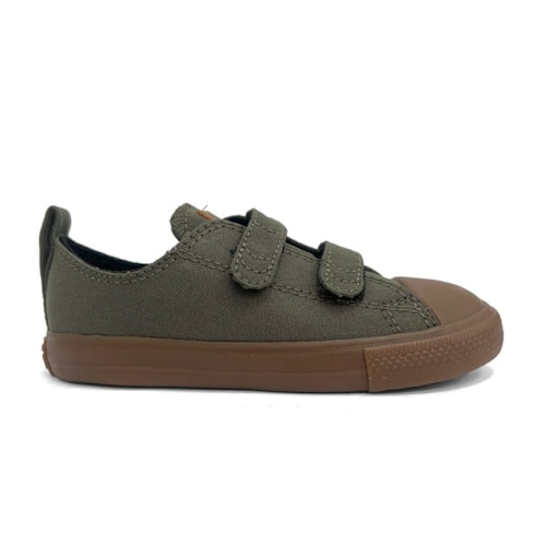 Detalhe - Tênis All Star Infantil Chuck Taylor Lona Ck1274 Trufa