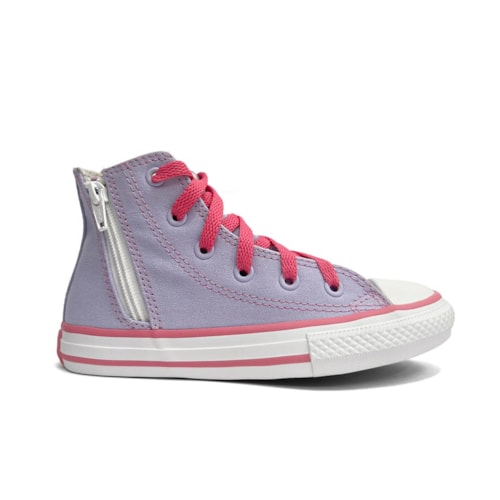 Detalhe - Tênis All Star Infantil Chuck Taylor Side Zip Ck1250 Lilas