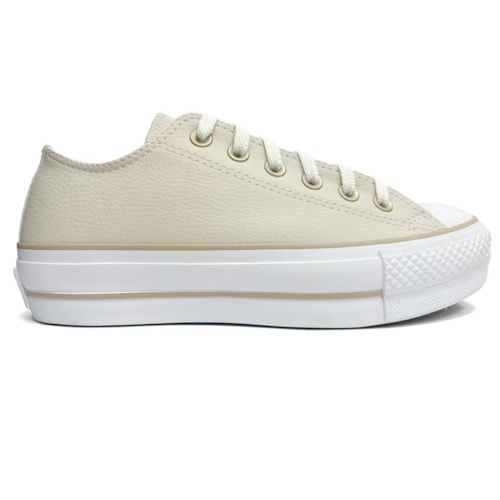 Detalhe - Tênis All Star Plataforma Chuck Taylor Ct0983 Nude Bege Claro