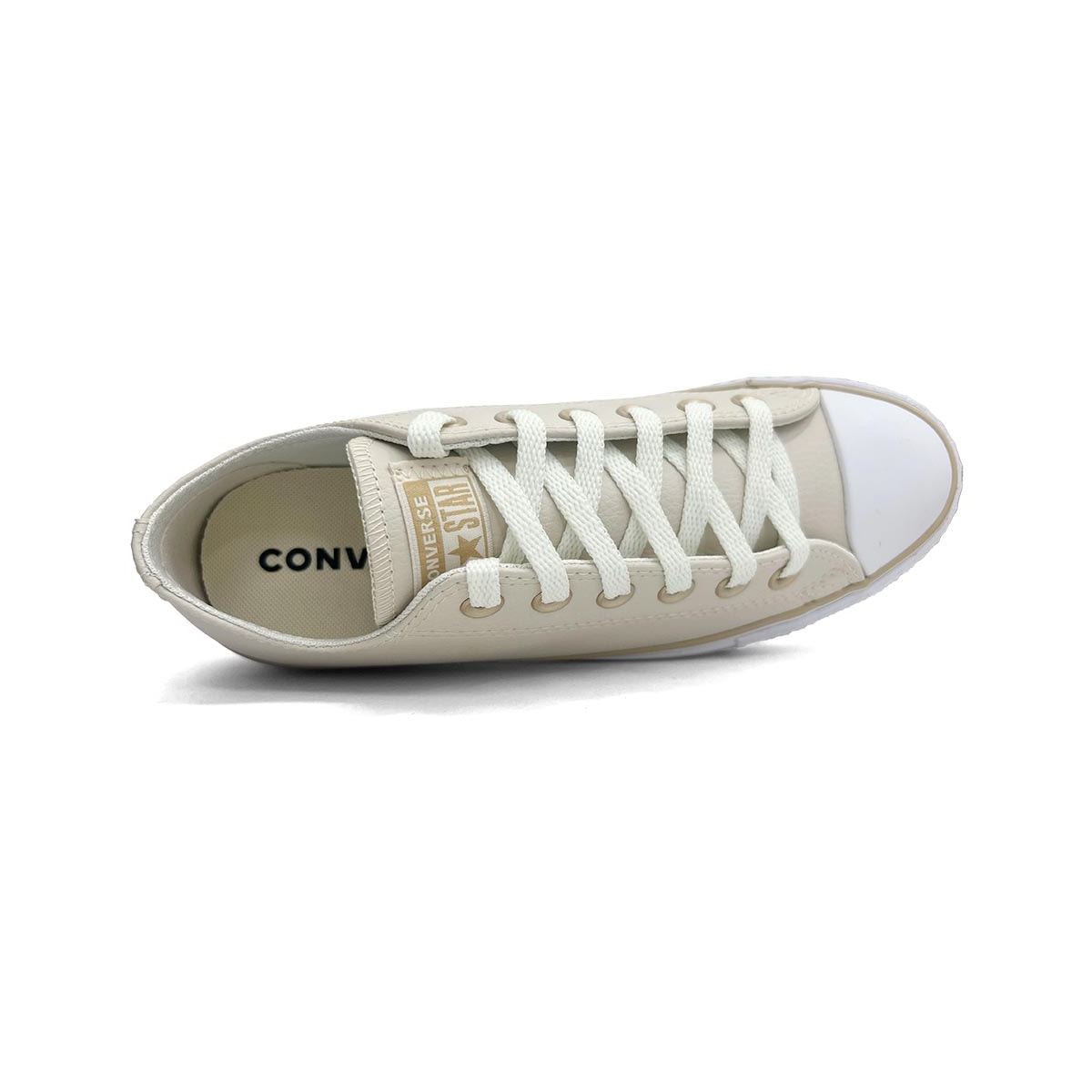 Tênis All Star Plataforma Chuck Taylor Ct0983 Nude Bege Claro Tênis All Star Plataforma Chuck Taylor Ct0983 Nude Bege Claro