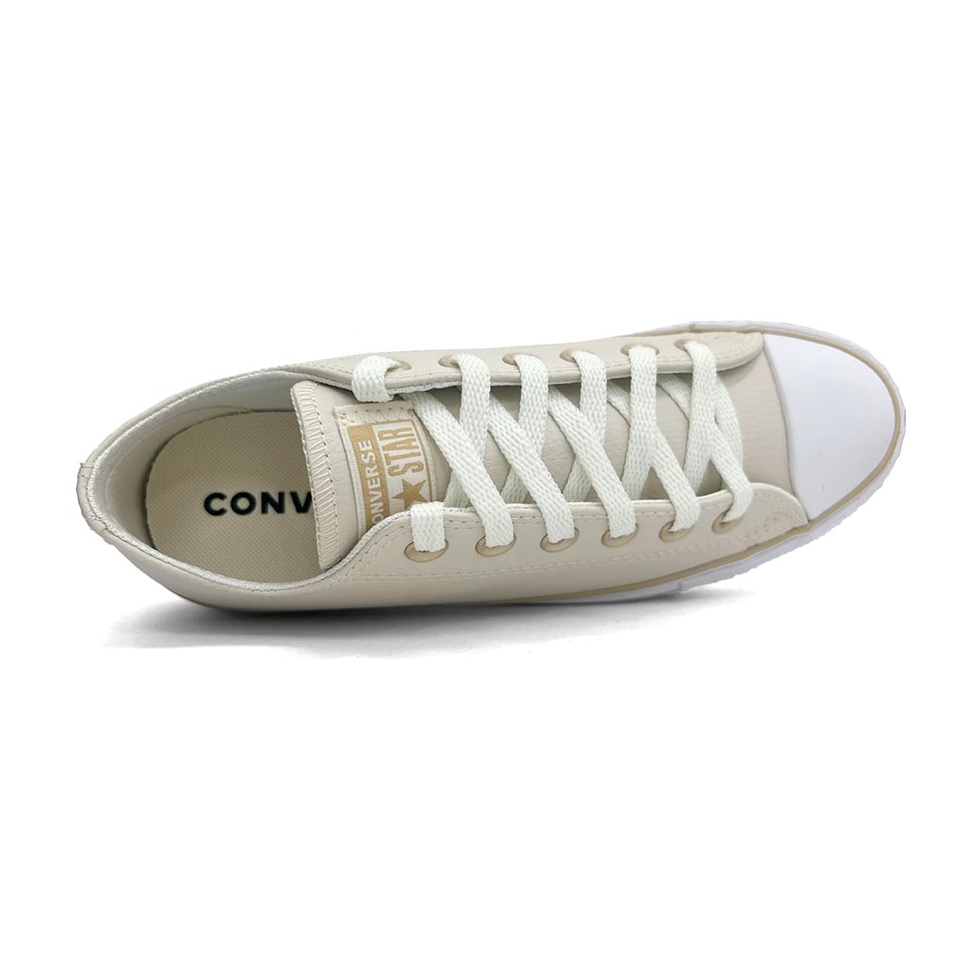 Tênis All Star Plataforma Chuck Taylor Ct0983 Nude Bege Claro Tênis All Star Plataforma Chuck Taylor Ct0983 Nude Bege Claro