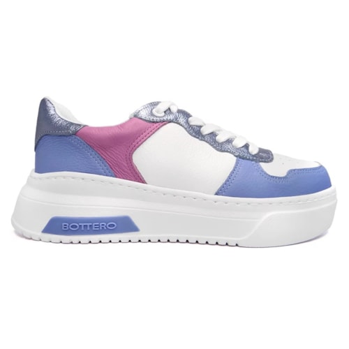 Tenis Bottero Casual Couro 346028 Branco/Azul/Orquidea