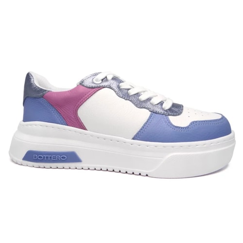 Tenis Bottero Casual Couro 346028 Branco/Azul/Orquidea