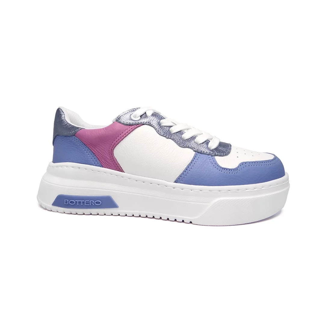 Tênis Bottero Casual Couro 346028 Branco/Azul/Orquidea