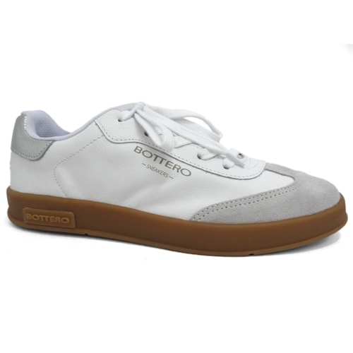 Tenis Bottero Casual De Couro 364905 Cinza Claro